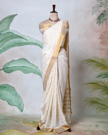 Kerala Kasavu Cotton Saree for Women | Onam Festival Wear, Family Function, Temple Visit | Jeyachandran