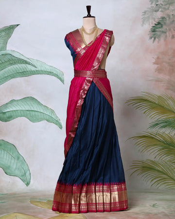 Cotton Semi Stitched Dhavani Set For Women | Festive Wear & Traditional Collection | Jeyachandran