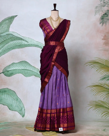 Cotton Semi Stitched Dhavani Set For Women | Festive Wear & Traditional Collection | Jeyachandran