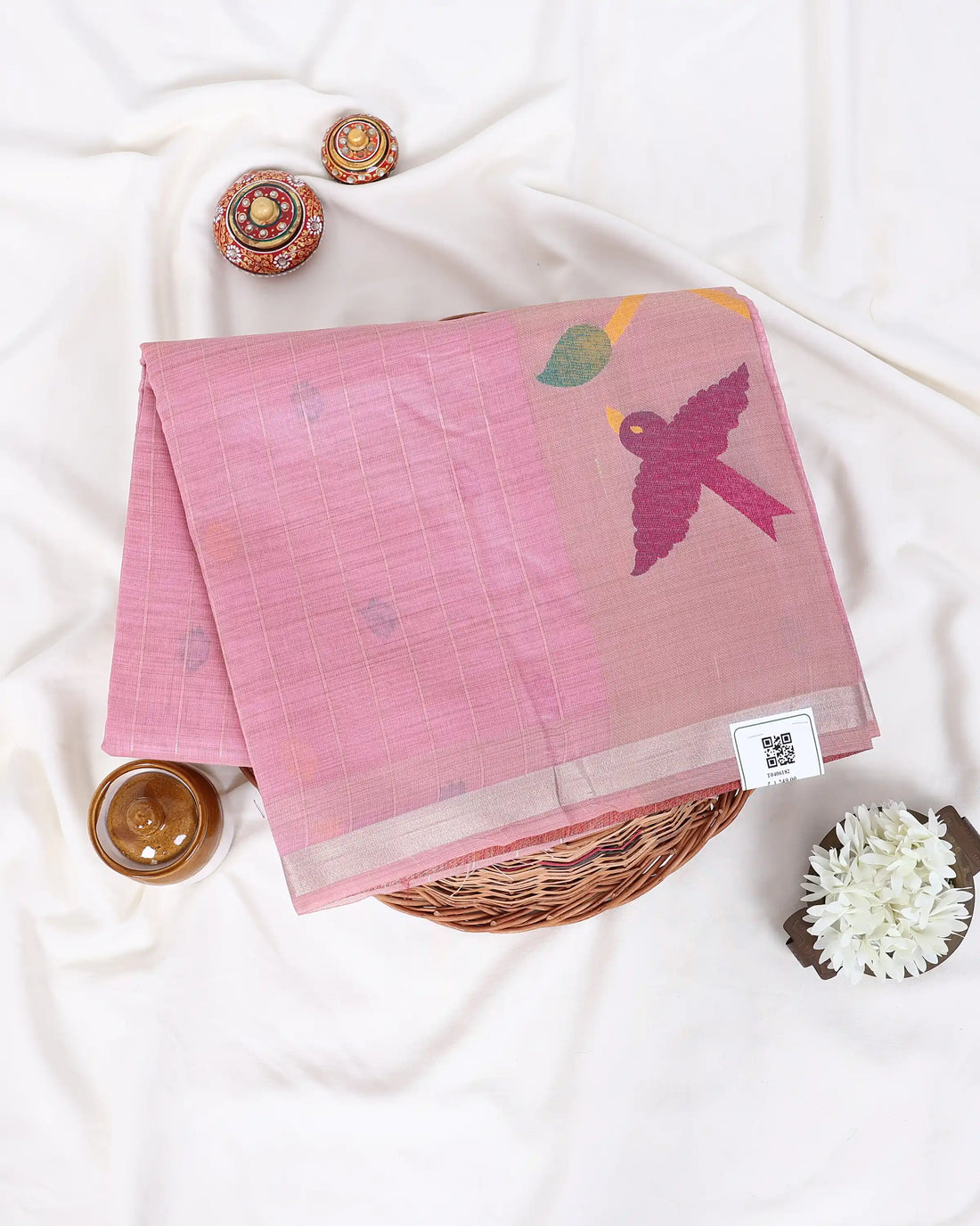 Elegant Paithani Silk Saree For Women | Office Wear Saree & Teen Collection Saree | Jeyachandran - Light Pink