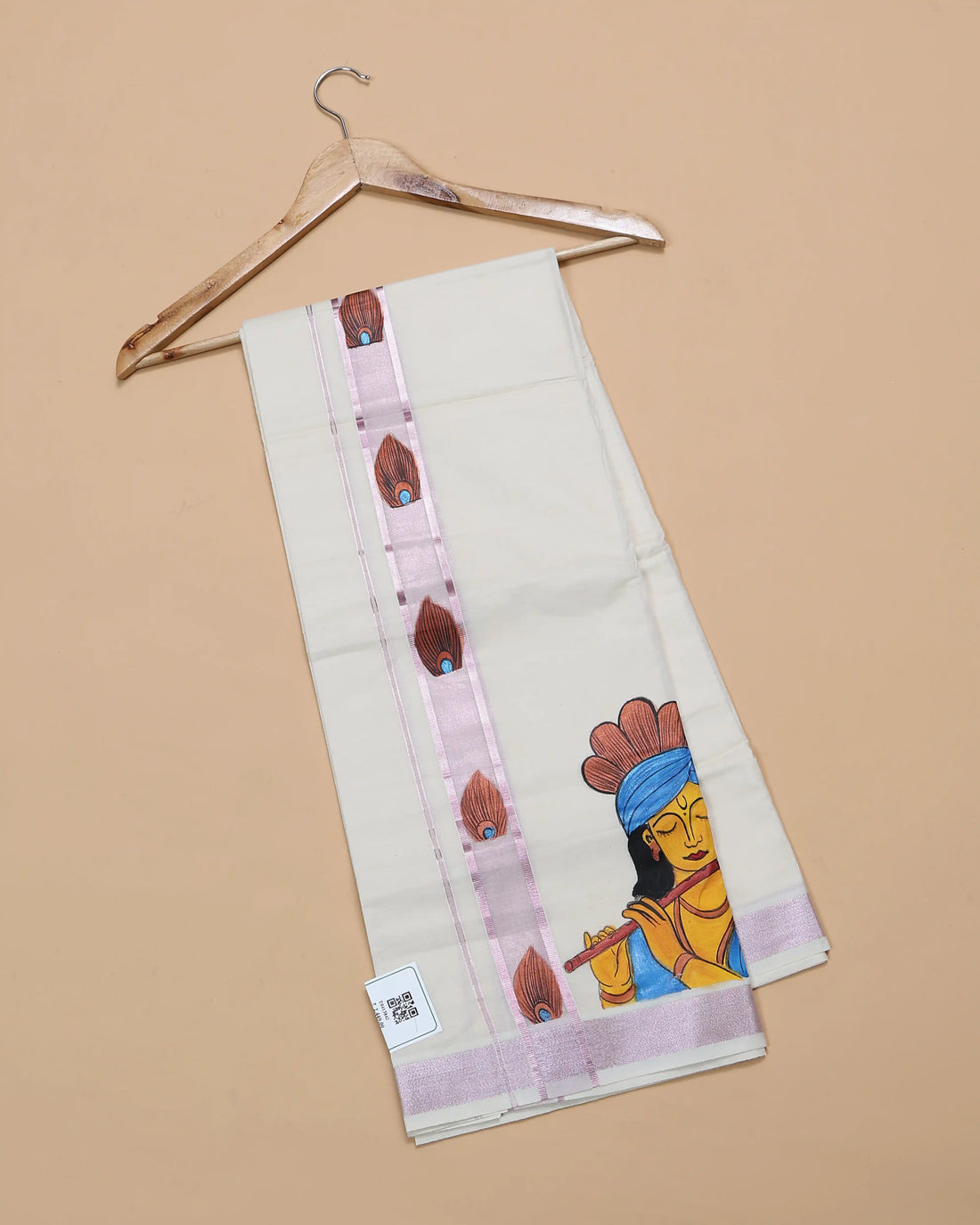 Men’s Traditional Handloom Cotton Dhoti | Family Function, Temple Visit, Wedding Function | Jeyachandran - Off White