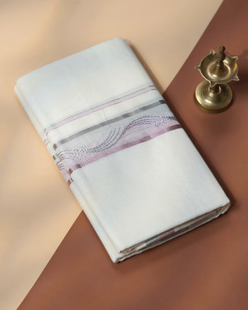 Men’s Traditional Handloom Cotton Dhoti | Family Function, Temple Visit, Wedding Function | Jeyachandran