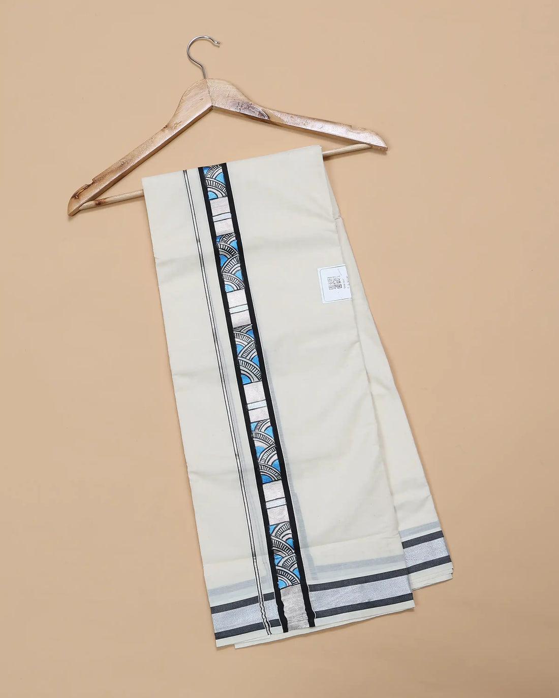 Men’s Traditional Handloom Cotton Dhoti | Family Function, Temple Visit, Wedding Function | Jeyachandran - Off White