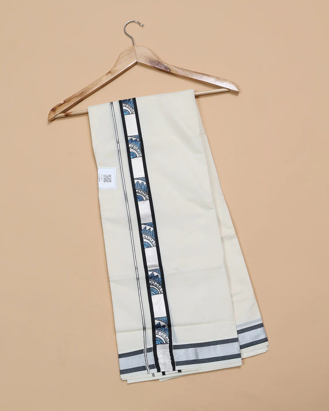 Men’s Traditional Handloom Cotton Dhoti | Family Function, Temple Visit, Wedding Function | Jeyachandran - Off White