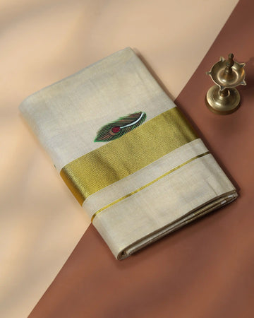 Men’s Traditional Handloom Cotton Dhoti | Family Function, Temple Visit, Wedding Function | Jeyachandran -  Cream