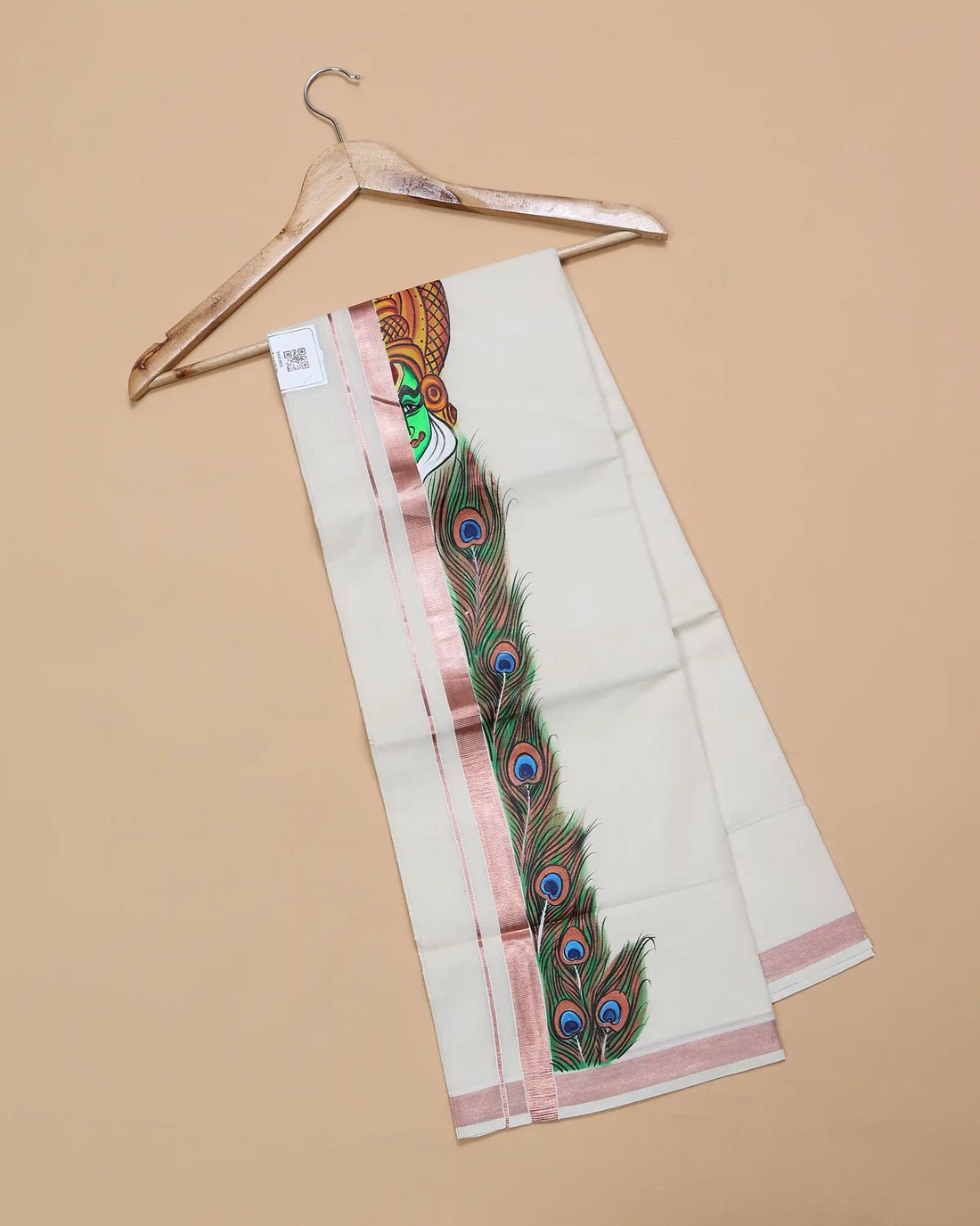 Men’s Traditional Handloom Cotton Dhoti | Family Function, Temple Visit, Wedding Function | Jeyachandran - Off White
