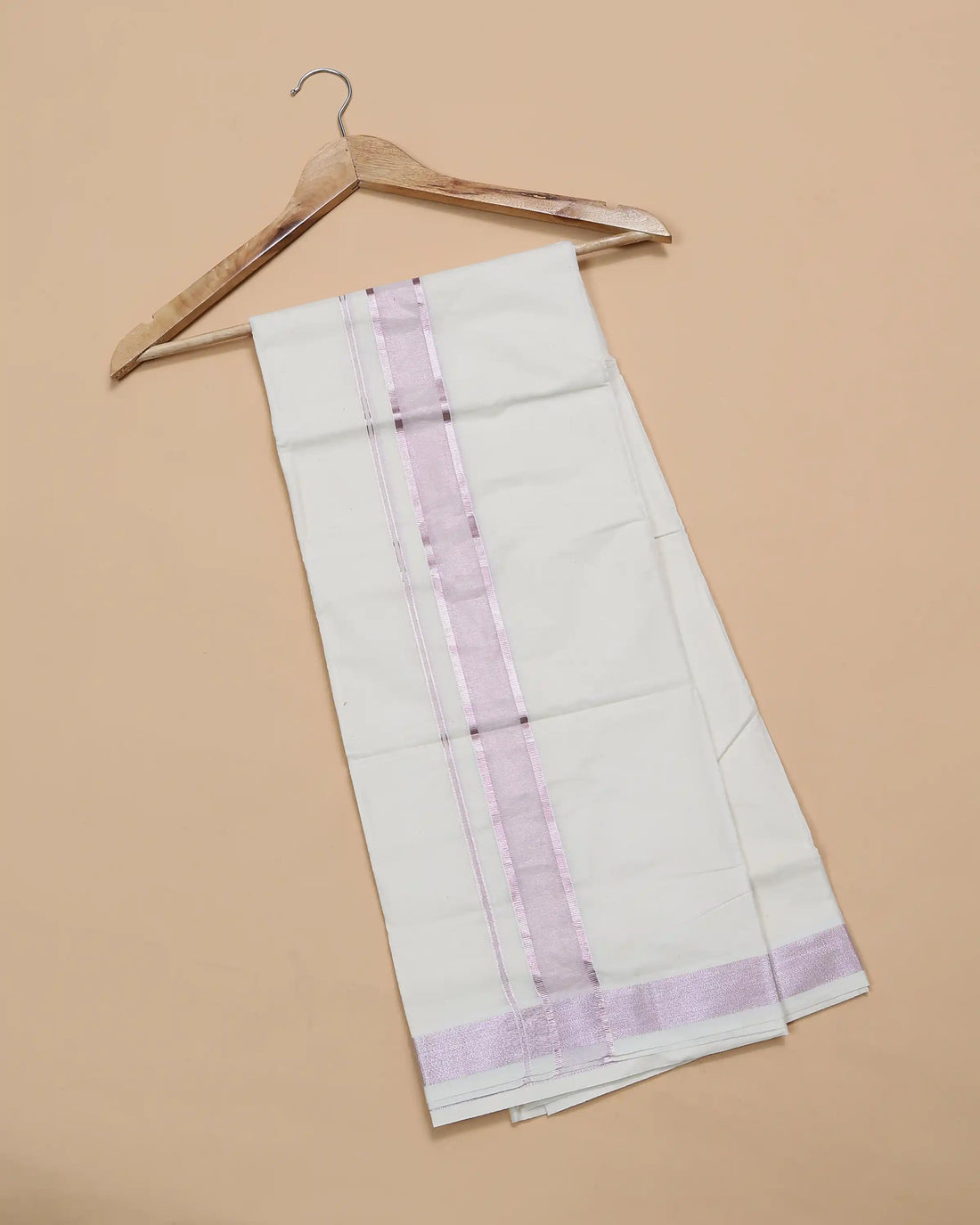 Men’s Traditional Handloom Cotton Dhoti | Family Function, Temple Visit, Wedding Function | Jeyachandran - Off White