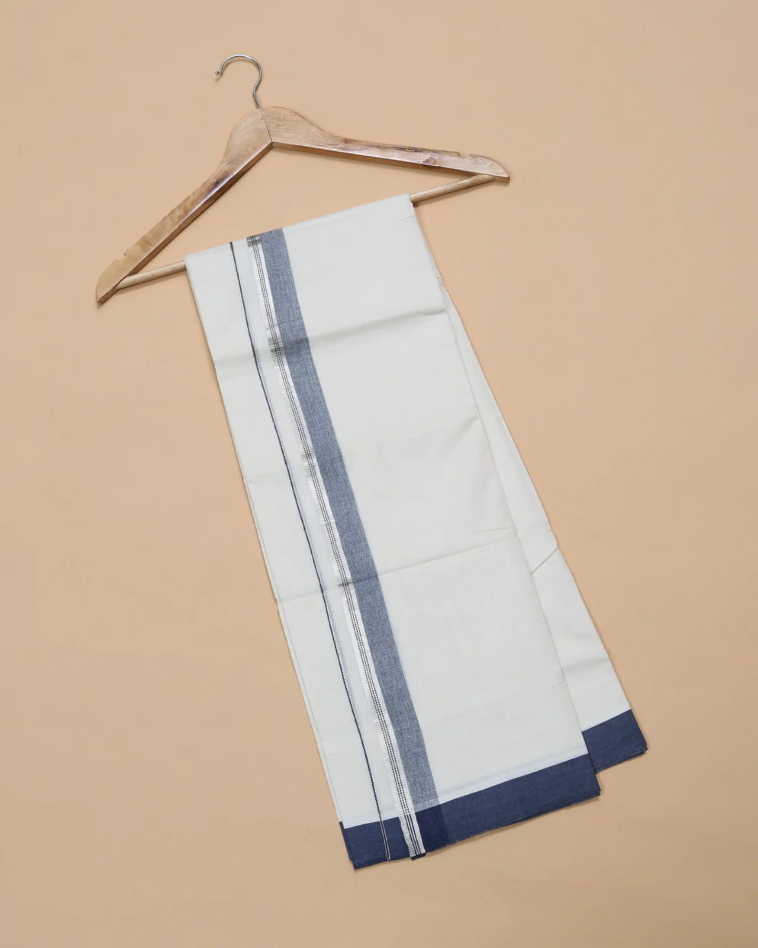 Men’s Traditional Handloom Cotton Dhoti | Family Function, Temple Visit, Wedding Function | Jeyachandran - Off White