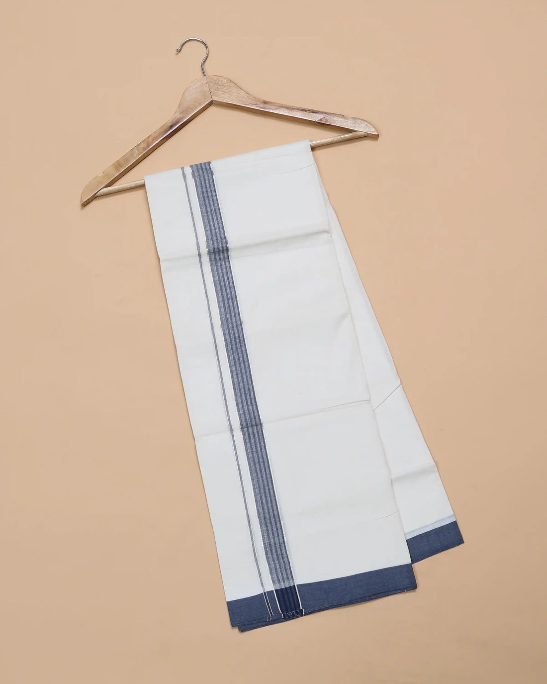 Men’s Traditional Handloom Cotton Dhoti | Family Function, Temple Visit, Wedding Function | Jeyachandran - Off White