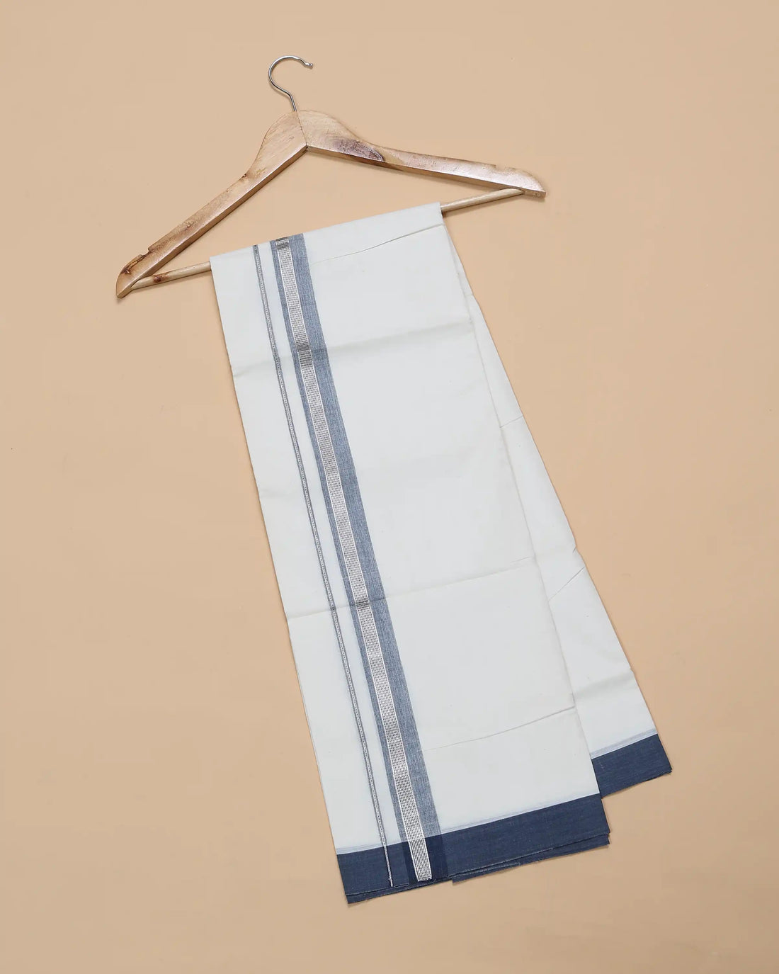 Men’s Traditional Handloom Cotton Dhoti | Family Function, Temple Visit, Wedding Function | Jeyachandran - Off White