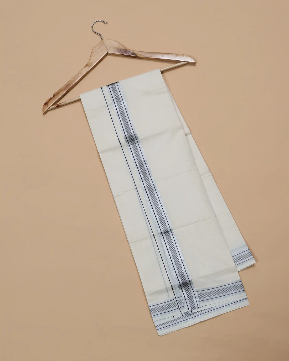 Men’s Traditional Handloom Cotton Dhoti | Family Function, Temple Visit, Wedding Function | Jeyachandran - White