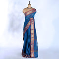 Blue Kanchi Cotton Saree for Women | Festive Traditional Collection | Jeyachandran -Full View

