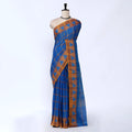 Blue Chettinad Cotton Sarees for Women | Office Wear Daily Wear & Special Occasion | Jeyachandran - Full View