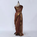 Dark Brown Chettinad Cotton Sarees for Women | Office Wear Daily Wear & Special Occasion | Jeyachandran - Full View