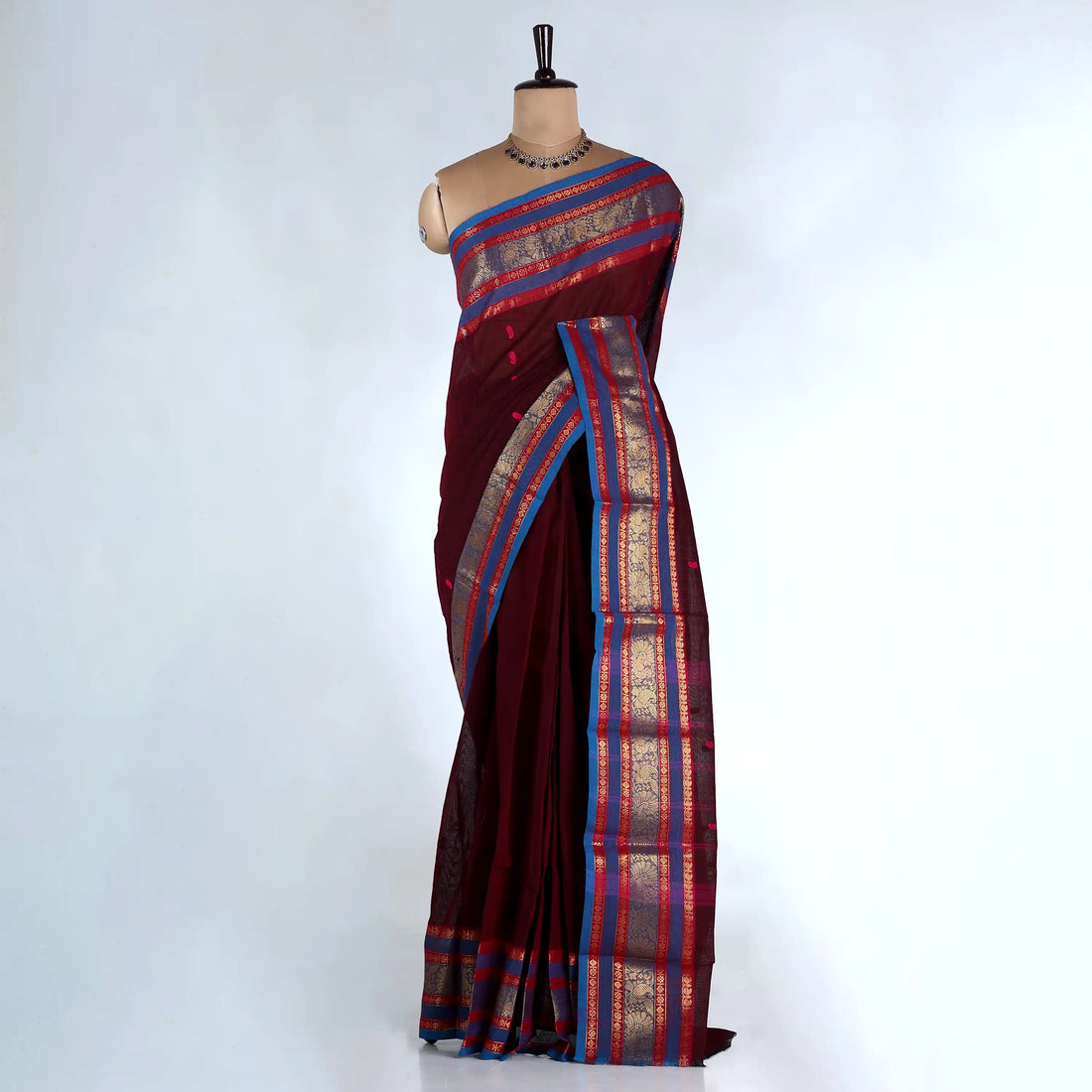 Purple Chettinad Cotton Sarees for Women | Office Wear Daily Wear & Special Occasion | Jeyachandran  - Full View
