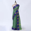 Dark Green Chettinad Cotton Sarees for Women | Office Wear Daily Wear & Special Occasion | Jeyachandran - Full View