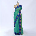 Green Chettinad Cotton Sarees for Women | Office Wear Daily Wear & Special Occasion | Jeyachandran - Full View
