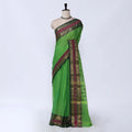 Parrot Green Chettinad Cotton Sarees for Women | Office Wear Daily Wear & Special Occasion | Jeyachandran - Full View