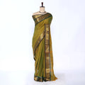 Olive Green Chettinad Cotton Sarees for Women | Office Wear Daily Wear & Special Occasion | Jeyachandran - Full View