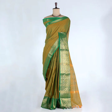 Light Green Chettinad Cotton Sarees for Women | Office Wear Daily Wear & Special Occasion | Jeyachandran - Full View