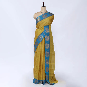 Yellow Chettinad Cotton Sarees for Women | Office Wear Daily Wear & Special Occasion | Jeyachandran - Full View