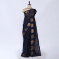 Navy Blue Chettinad Cotton Sarees for Women | Office Wear Daily Wear & Special Occasion | Jeyachandran - Full View