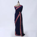Navy Blue Chettinad Cotton Sarees for Women | Office Wear Daily Wear & Special Occasion | Jeyachandran - Full View
