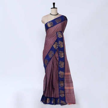 Onion Pink Chettinad Cotton Sarees for Women | Office Wear Daily Wear & Special Occasion | Jeyachandran - Full View