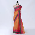 Orange Chettinad Cotton Sarees for Women | Office Wear Daily Wear & Special Occasion | Jeyachandran  - Full View - Full View
