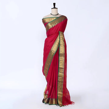 Pink Chettinad Cotton Sarees for Women | Office Wear Daily Wear & Special Occasion | Jeyachandran - Full View