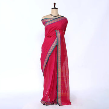 Pink Chettinad Cotton Sarees for Women | Office Wear Daily Wear & Special Occasion | Jeyachandran - Full View
