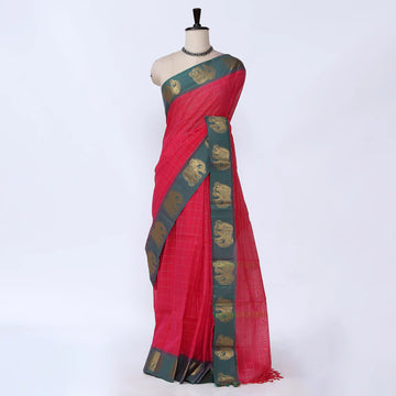 Pink Chettinad Cotton Sarees for Women | Office Wear Daily Wear & Special Occasion | Jeyachandran - Full View