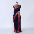 Royal Blue Chettinad Cotton Sarees for Women | Office Wear Daily Wear & Special Occasion | Jeyachandran - Full View