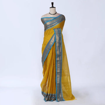 Yellow Chettinad Cotton Sarees for Women | Office Wear Daily Wear & Special Occasion | Jeyachandran - Full View