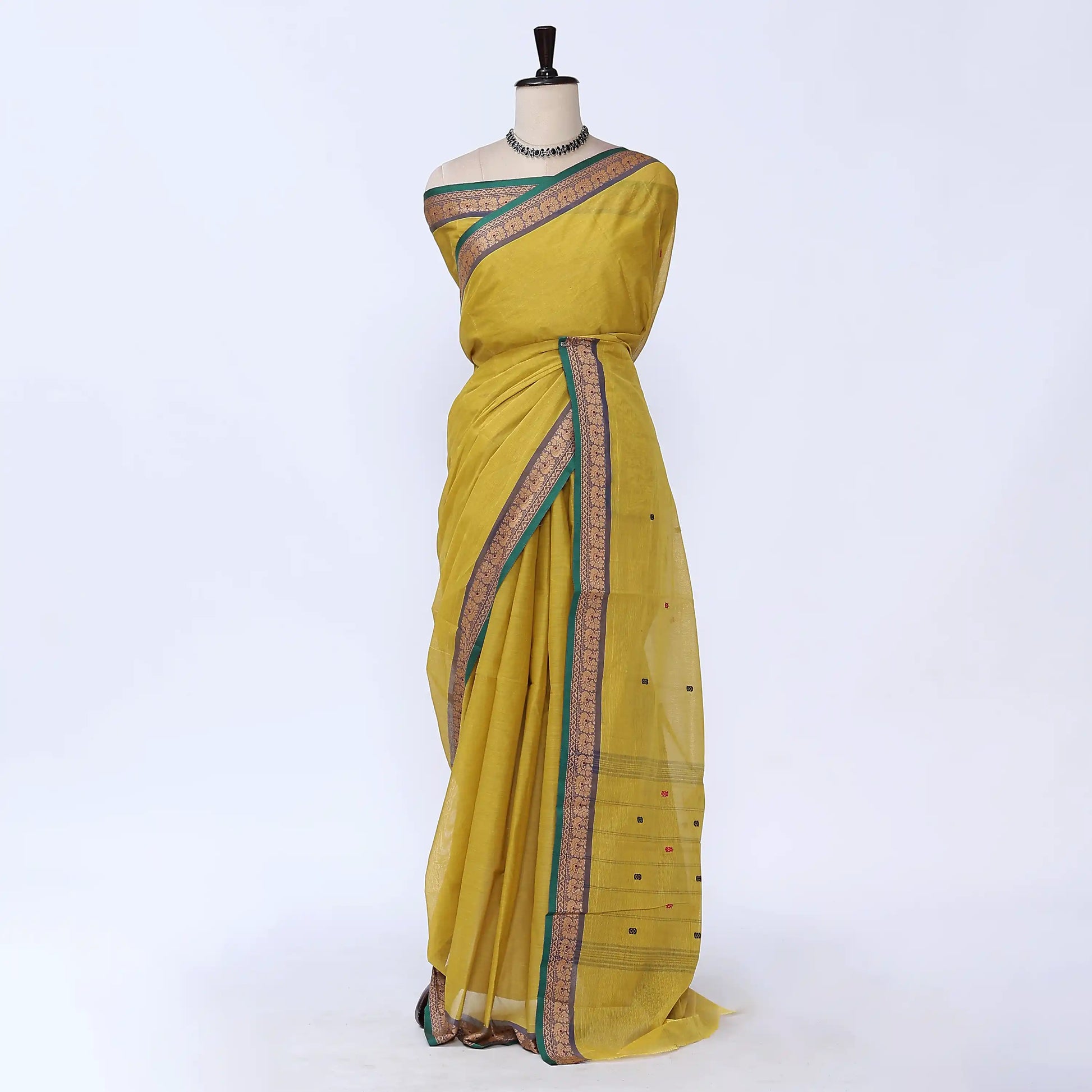 Yellow Chettinad Cotton Sarees for Women | Office Wear Daily Wear & Special Occasion | Jeyachandran - Full View