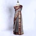 Grey Kanchi Cotton Saree for Women | Festive Traditional Collection | Jeyachandran -Full View
