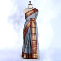 Grey Kanchi Cotton Saree for Women | Festive Traditional Collection | Jeyachandran -Full View
