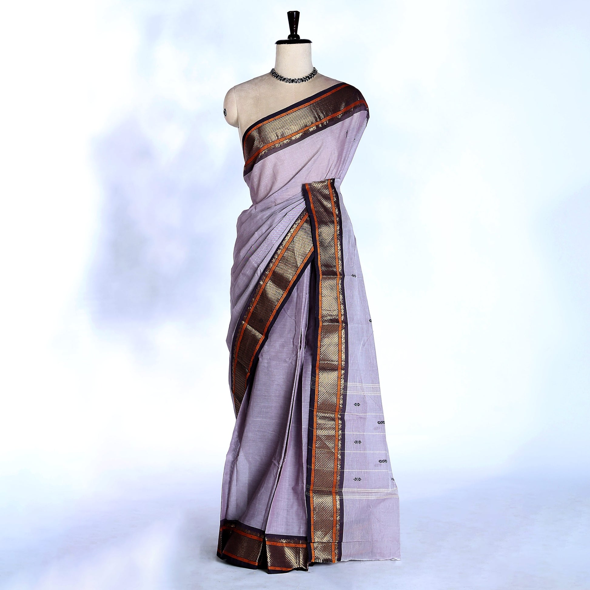 Lavender Kanchi Cotton Saree for Women | Festive Traditional Collection | Jeyachandran -Full View
