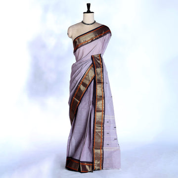Lavender Kanchi Cotton Saree for Women | Festive Traditional Collection | Jeyachandran -Full View
