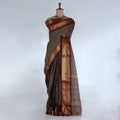 Brown Chettinad Cotton Sarees for Women | Office Wear Daily Wear & Special Occasion | Jeyachandran - Full View