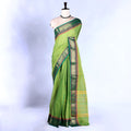 Light Green Kanchi Cotton Saree for Women | Festive Traditional Collection | Jeyachandran -Full View
