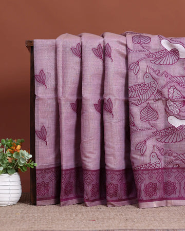 Linen Cotton Saree For Women | Traditional Wear, Festive Wear, Casual Wear | Jeyachandran - Wine