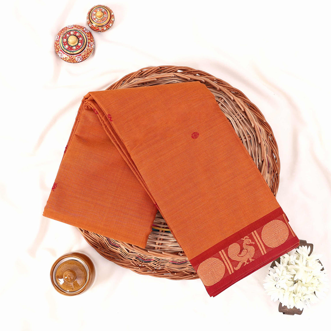 Yellow Kanchi Cotton Saree for Women | Festive Traditional Collection | Jeyachandran -Full View
