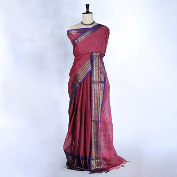 Pink Chettinad Cotton Sarees for Women | Office Wear Daily Wear & Special Occasion | Jeyachandran - Full View