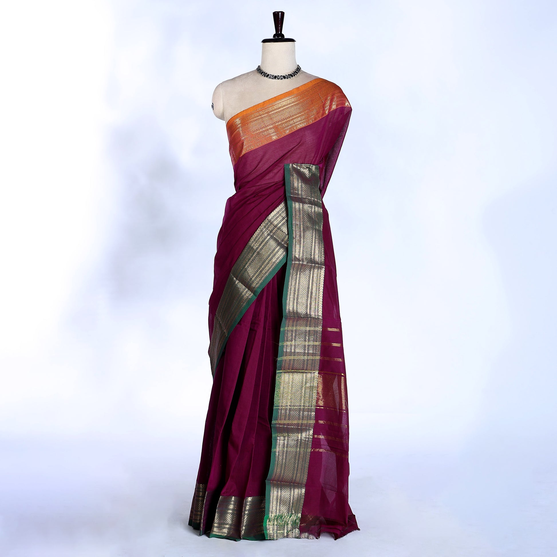 Purple Kanchi Cotton Saree for Women | Festive Traditional Collection | Jeyachandran -Full View
