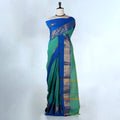 Teal Kanchi Cotton Saree for Women | Festive Traditional Collection | Jeyachandran -Full View
