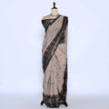 Black Semi Chanderi Sarees for Women | Temple Visits & Summer Events Collection | Jeyachandran - Full View
