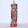 Black Semi Chanderi Sarees for Women | Temple Visits & Summer Events Collection | Jeyachandran - Full View
