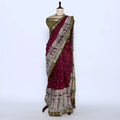 Maroon Semi Chanderi Sarees for Women | Temple Visits & Summer Events Collection | Jeyachandran - Full View