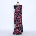 Maroon Semi Chanderi Sarees for Women | Temple Visits & Summer Events Collection | Jeyachandran - Full View
